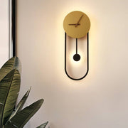 Nordic Clock Wall Lamp, Gold & Black — view 13
