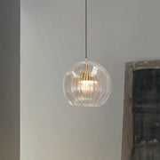 Glass Globe Pendant Light Clear & Amber — view 7