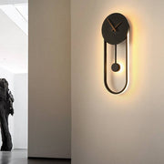Nordic Clock Wall Lamp, Gold & Black — view 14