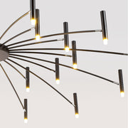 Modern Blown Linear Metal Multi-Light Chandelier — view 16