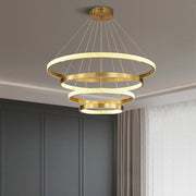 Modern Ring Metal / Acrylic LED Pendant Light, Black / Gold — view 3