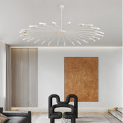 Modern Blown Linear Metal Multi-Light Chandelier — view 18