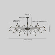 Modern Blown Linear Metal Multi-Light Chandelier — view 9