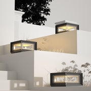 Contemporary LED Cube Metal Outdoor Light, Black — view 8