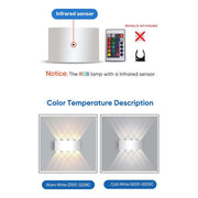 Modern Rectangular Metal Outdoor Wall Lamp, Black / White, Water-wave — view 32