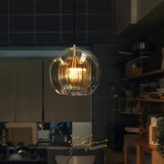 Glass Globe Pendant Light Clear & Amber — view 13