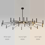 Modern Blown Linear Metal Multi-Light Chandelier — view 17