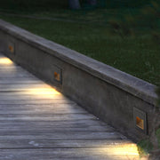 Modern Metal Square Outdoor Deck / Step Light, Black — view 12