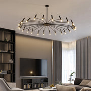 Modern Blown Linear Metal Multi-Light Chandelier — view 20