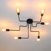 Vintage Modern Minimalist Industrial Metal Black Ceiling Lamp — view 11
