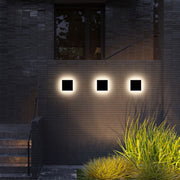 Minimalist Round / Square Outdoor Wall Lamp LED, Black / White — view 6