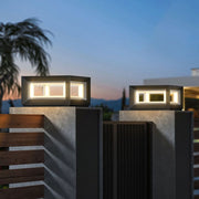 Contemporary LED Cube Metal Outdoor Light, Black — view 3