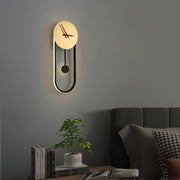 Nordic Clock Wall Lamp, Gold & Black — view 11