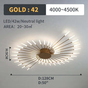 Flush-Mount Ceiling Light Fireworks, Black / Gold — view 25