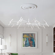 Modern Blown Linear Metal Multi-Light Chandelier — view 24