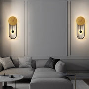 Nordic Clock Wall Lamp, Gold & Black — view 5