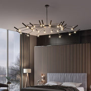 Modern Blown Linear Metal Multi-Light Chandelier — view 22