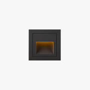Modern Metal Square Outdoor Deck / Step Light, Black by Tallis Home