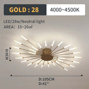 Flush-Mount Ceiling Light Fireworks, Black / Gold — view 23