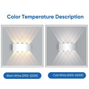Modern Rectangular Metal Outdoor Wall Lamp, Black / White, Water-wave — view 34