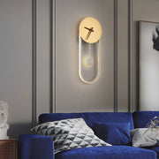 Nordic Clock Wall Lamp, Gold & Black — view 3