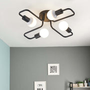 Vintage Modern Minimalist Industrial Metal Black Ceiling Lamp — view 4
