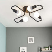 Vintage Modern Minimalist Industrial Metal Black Ceiling Lamp — view 9