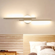 Modern Nordic Disc / Linear Metal LED Wall Lamp, Black / White — view 8