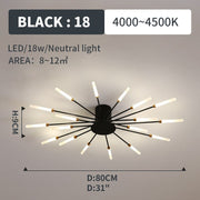 Flush-Mount Ceiling Light Fireworks, Black / Gold — view 15