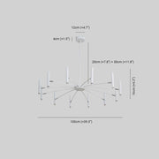 Modern Blown Linear Metal Multi-Light Chandelier — view 11