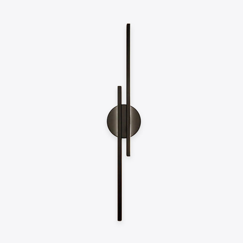 Modern Nordic Disc / Linear Metal LED Wall Lamp, Black / White by Tallis Home