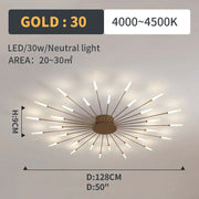 Flush-Mount Ceiling Light Fireworks, Black / Gold — view 24
