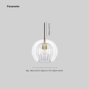 Glass Globe Pendant Light Clear & Amber — view 4