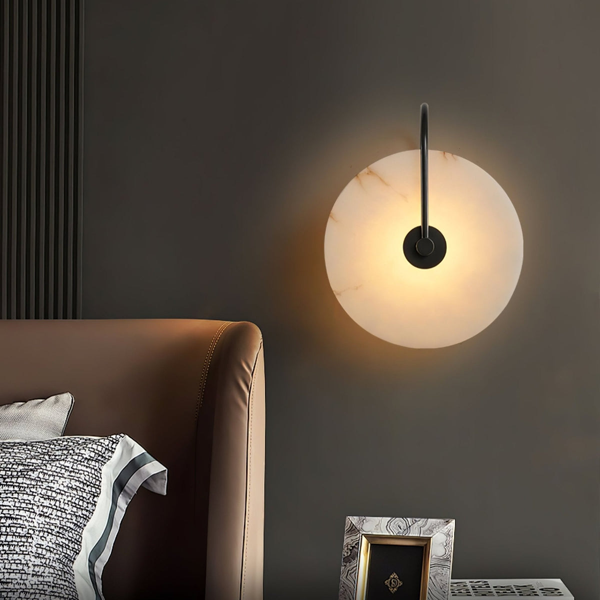 Alabaster LED Wall Lamp Round Iconic Circular — view 2