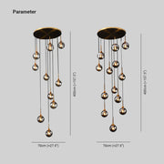 Modern Spiral Ball Glass Staircase Chandelier — view 5