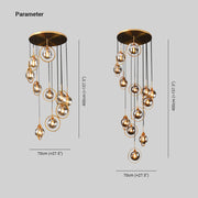 Modern Spiral Ball Glass Staircase Chandelier — view 4