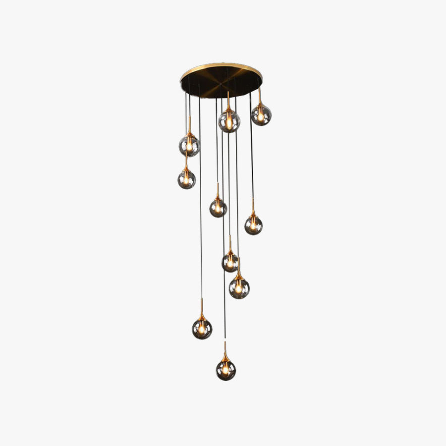 Modern Spiral Ball Glass Staircase Chandelier by Tallis Home
