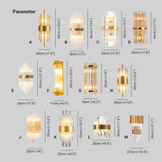 Luxury Gold Crystal Bedroom Bedside Wall Lamp — view 4