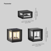 Contemporary LED Cube Metal Outdoor Light, Black — view 4