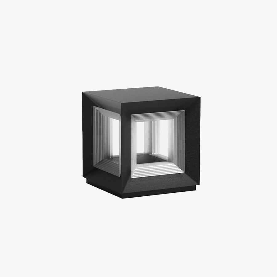 Contemporary LED Cube Metal Outdoor Light, Black by Tallis Home