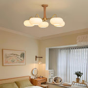 Brass Wooden Glass Persimmon Chandelier — view 9