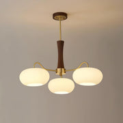 Brass Wooden Glass Persimmon Chandelier — view 32