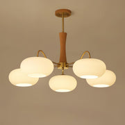 Brass Wooden Glass Persimmon Chandelier — view 26