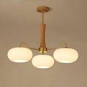 Brass Wooden Glass Persimmon Chandelier — view 22
