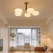 Brass Wooden Glass Persimmon Chandelier — view 11