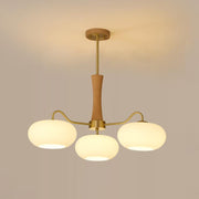 Brass Wooden Glass Persimmon Chandelier — view 23