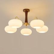 Brass Wooden Glass Persimmon Chandelier — view 30