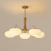 Brass Wooden Glass Persimmon Chandelier — view 24