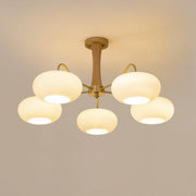 Brass Wooden Glass Persimmon Chandelier — view 19