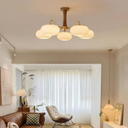 Brass Wooden Glass Persimmon Chandelier — view 7